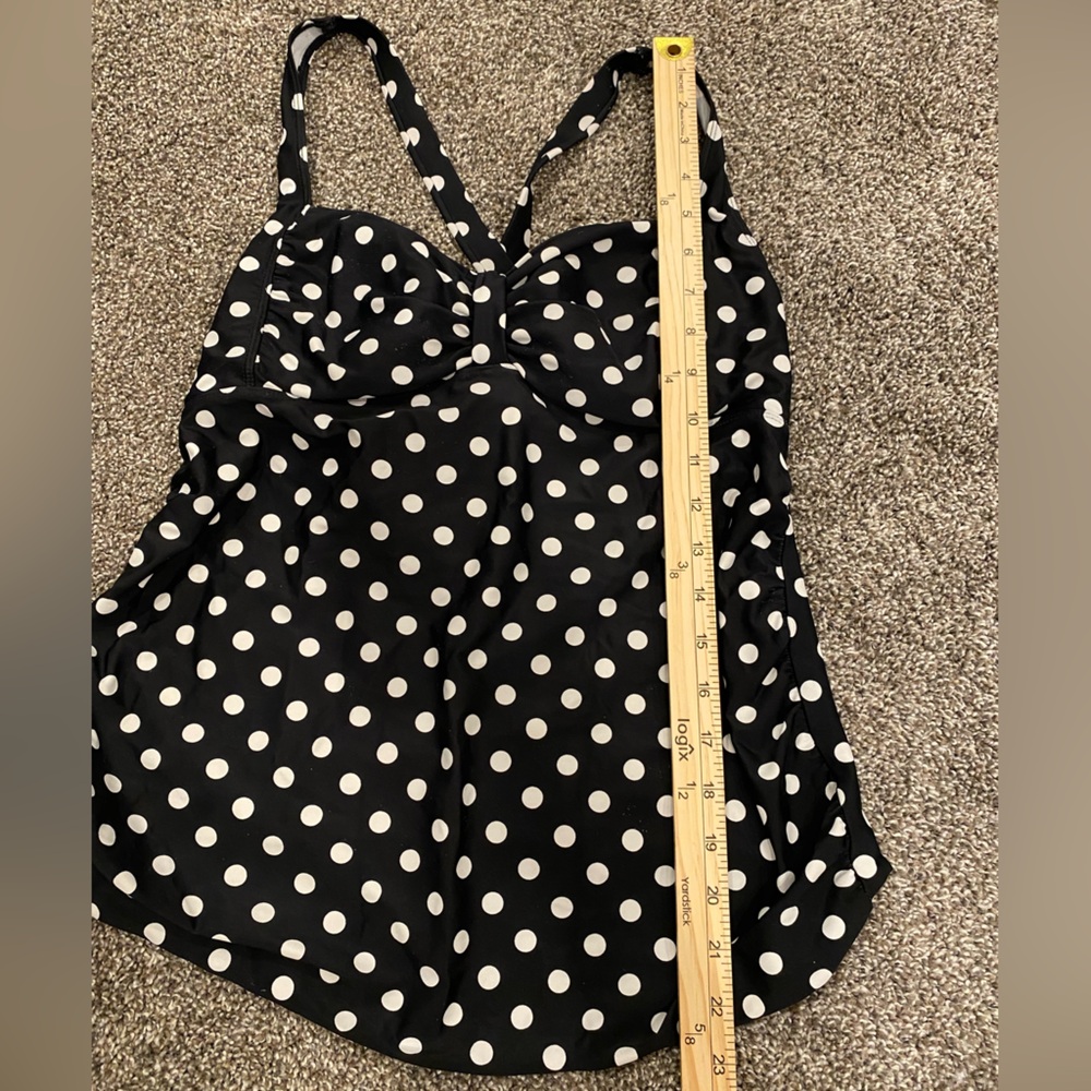 Motherhood Maternity Push Up Tankini Top Black and White Polka Dot - Picture 7 of 7